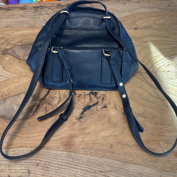 Authentic Michael Kors MK Blue Floral Studded Backpack Purse - Picture 9 of 17